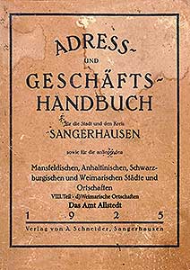 Adressbuch Allstedt im Jahre 1925